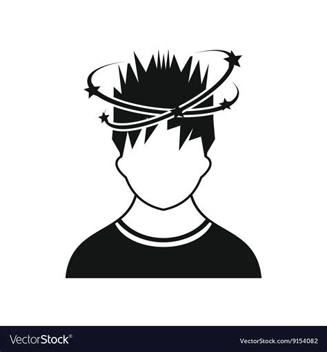 Man With Dizziness Icon Simple Style Royalty Free Vector