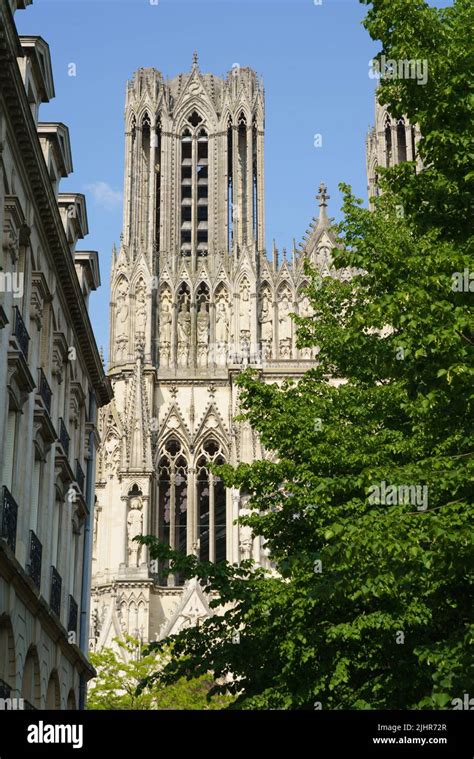 France Region Grand Est Marne Reims Rue Rockefeller In Front Of