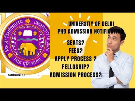 Delhi University Phd Admission Notification Du Youtube