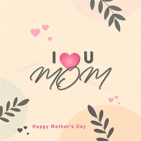 Premium Vector A Pink And Yellow Background With A Message I Love Mom