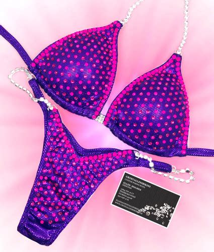 Purple Neon Pink Competition Bikini Crystallinibikini