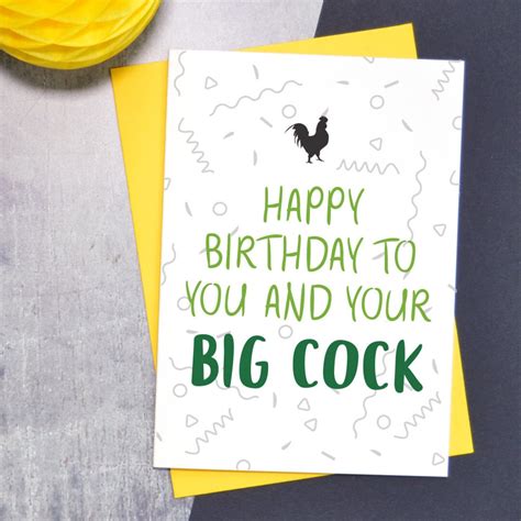 Big Cock Birthday Card Adult Birthday Card For Husband Or Etsy Uk