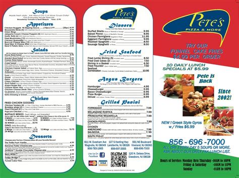 MENU - Pete's Pizza and More