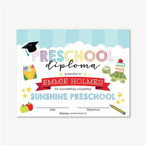 Editable Preschool Diploma Printable Preschool Graduation Etsy México