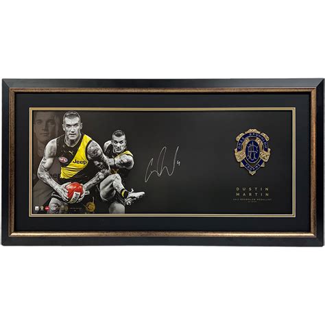 Richmond Tigers - Dustin Martin Signed & Framed 2017 Brownlow Panograph ...