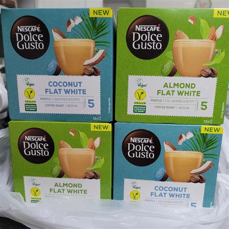 Nescafe Dolce Gusto Vegan Flat White Coconut Almond Food Drinks