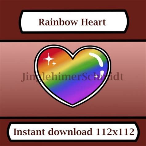 Lgbtqia Rainbow Pride Heart Emote Twitchdiscord Etsy