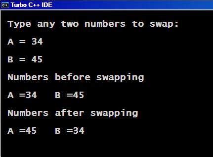 C Program To Swap Two Numbers Using A Third Variable