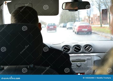 driver man   wheel view    close  hands stock