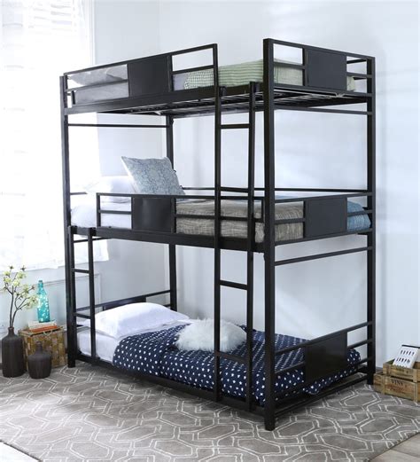 Buy Olivia Triple Metal Bunk Bed By SteelFurn Online Standard Bunk