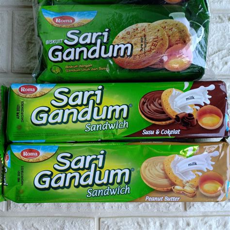 jual biskuit roma sari gandum marie susu milk biscuit sandwich coklat