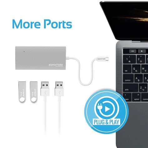 Promate MiniHub C4 Ultra Fast Slim USB Type C Hub With 4 USB 3 1 Type