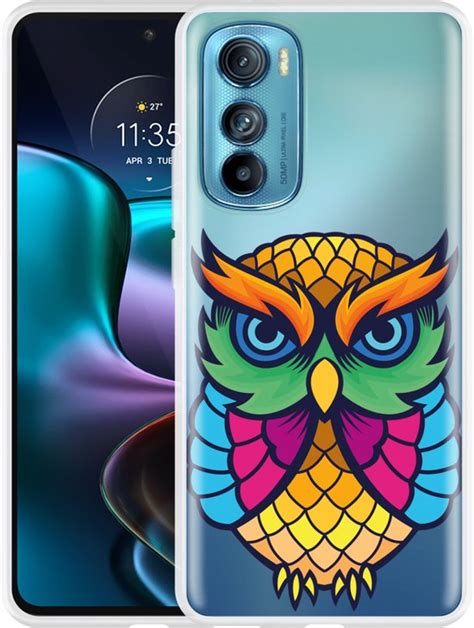 Cazy Hoesje Geschikt Voor Motorola Edge 30 Colorful Owl Artwork Bol