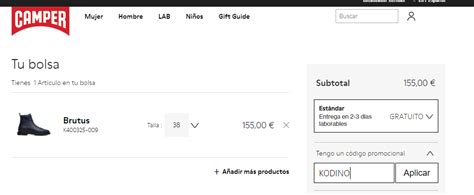 12 códigos de descuento para Camper noviembre 2024 Kodino
