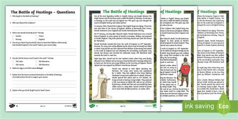 Uks2 The Battle Of Hastings Differentiated Reading Comprehension Activity