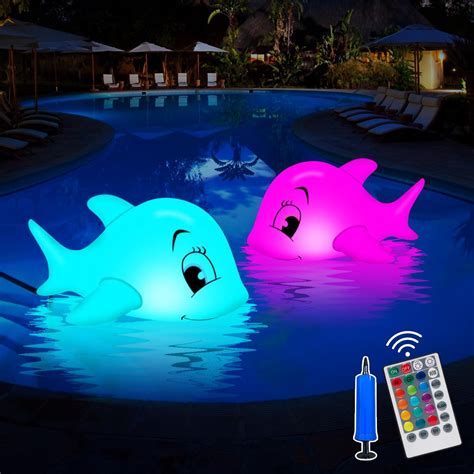 Amazon TIALLY 4 Pack Solar Floating Pool Lights 14 Inflatable