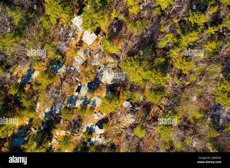 Aerial view of Agassiz Rock Stock Photo - Alamy