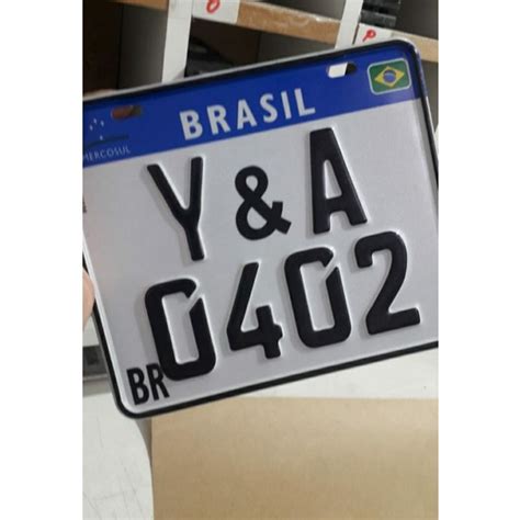 Placa De Moto Mercosul Aluminio Alto Relevo Personalizada Shopee Brasil