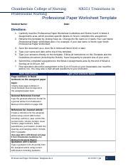 NR351 W4 Professional Paper Worksheet Template 110217 Docx