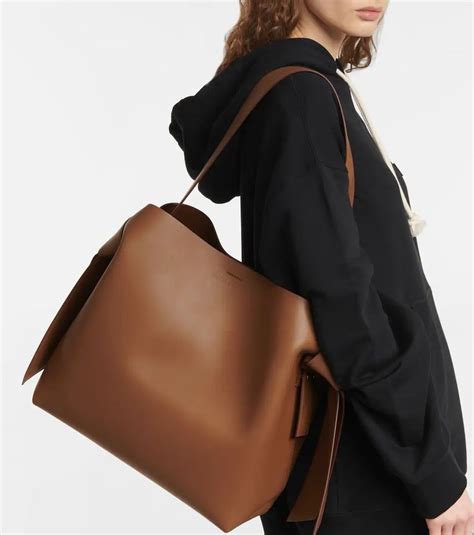 Musubi Medium Leather Shoulder Bag In Brown Acne Studios Mytheresa