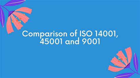 Comparison Of Iso 1400145001 And 9001 Youtube