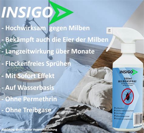 Insigo Milbenspray Gegen Milben Hausstaubmilben Milben Eier Ml