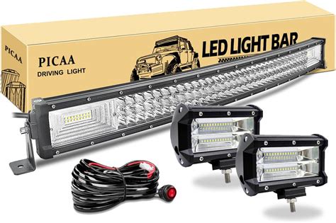 Amazon Fr Picaa Led Barre Lumineuse D Triple Rang E Incurv