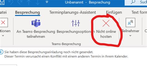 Für neue Outlook Besprechungen Termine Teams als Standard abschalten