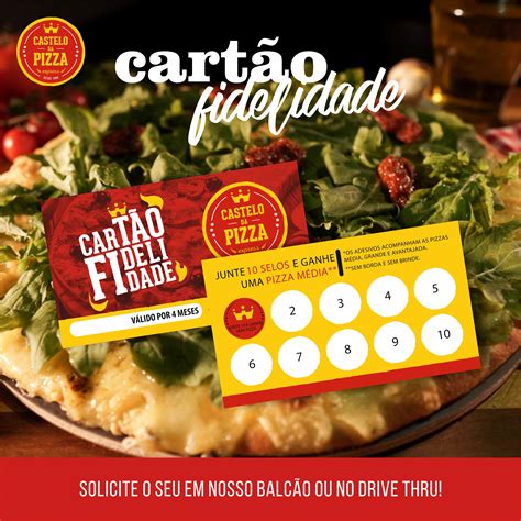 Cartão fidelidade do Castelo da Pizza Junte 10 selos e ganhe uma Pizza