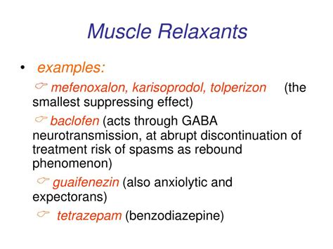 Ppt Chol I Nerg Ic Transmission Muscle Relaxants Powerpoint