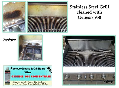 Before After Stainless Steel Grill Cleaned With Genesis 950