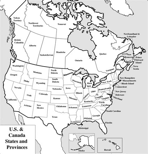 Printable Map Us And Canada - Printable US Maps