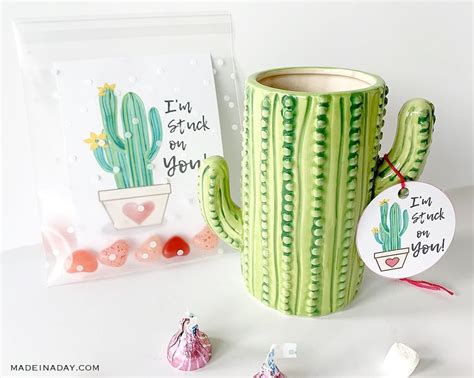 Cactus Valentine Card Printables | Made In A Day