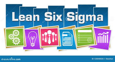 Lean Six Sigma Business Symbols Colorful Squares Stripes Stock Illustration Illustration Of