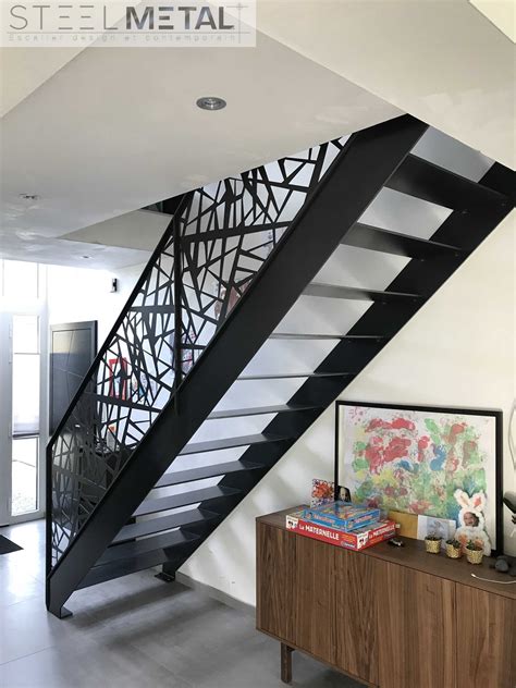 Escalier Droit Metal Et Bois Fabrication D Escalier Droit Steel Metal