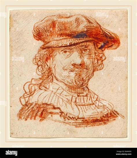 Rembrandt Van Rijn Dutch 1606 1669 Self Portrait C 1637 Red Chalk Reimagined By Gibon