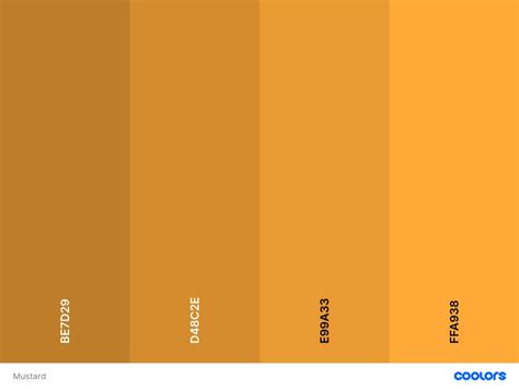 Mustard Color Palette Color Palette Color Pie Chart