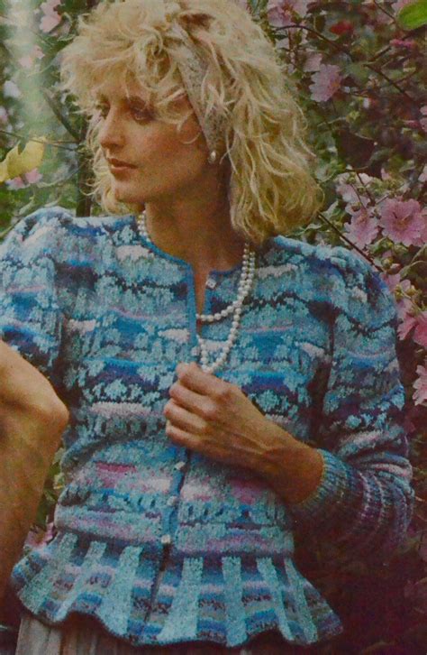 Kaffe Fassett Damask Flower Peplum Jacket Vintage Knitting Pattern Vintage Knitting Patterns