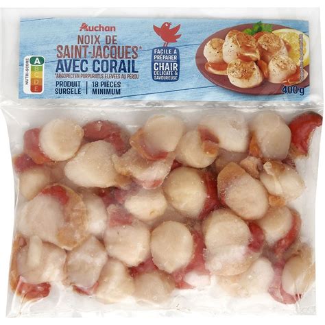 AUCHAN Noix De Saint Jacques Avec Corail 400g Pas Cher Auchan Fr