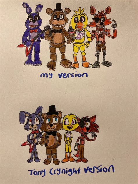 Fnaf Main Four In Two Different Art Styles By Regularmariogalaxy12 On