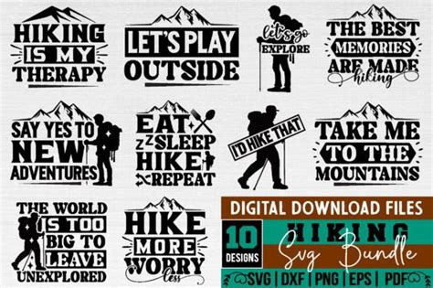 Hiking Svg Bundle Graphic By Binasvgbundle · Creative Fabrica