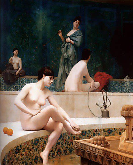 A Bath Woman Bathing Her Feet Aka Harem Pool Painting Jean Leon