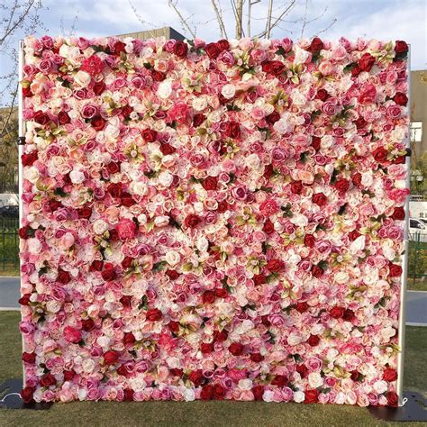 Ft X Ft Pink Cloth Roll Up Flower Wall Backdrop Wedding Decor Party