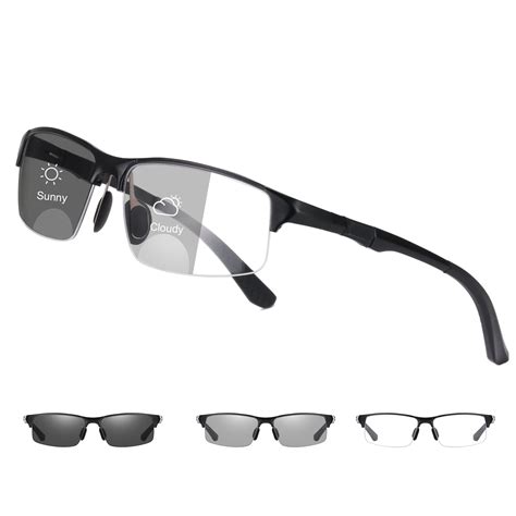 Premium Photochromic Bifocal Reading Glasses Men Anti Eyestrain Uv 400 Protection