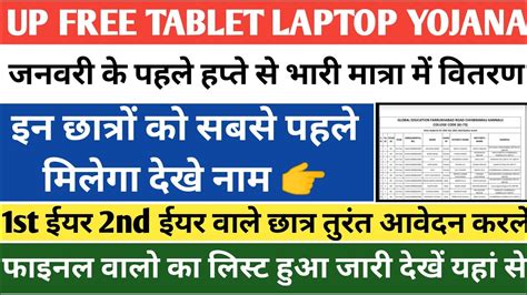 Up Tablet Yojana Latest News Up Free Tablet Yojana 2022 Up Free