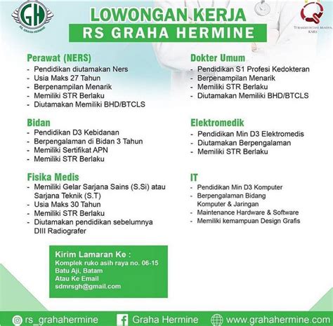 Loker Batam RS Graha Hermine Batam Own Talk