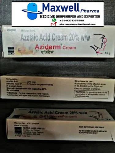 Aziderm Finished Product Azelaic Acid Cream For Treatment Of Acne