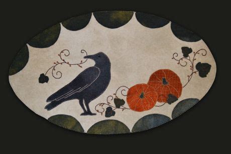 October Crow Penny Rug Penny Rug Patterns Penny Rug Wool Applique