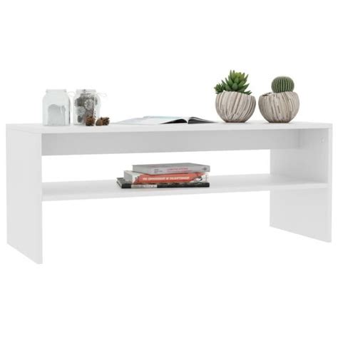 Zerodis Table Basse Blanc X X Cm Agglom R Hb Cdiscount