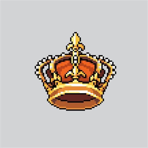 Premium Vector Pixel Art Illustration Crown Pixelated King Crown King